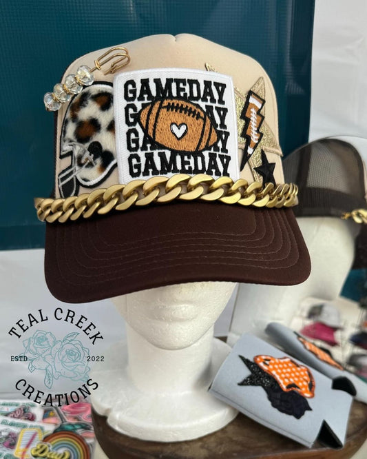 Leopard and Gold Game Day Hat