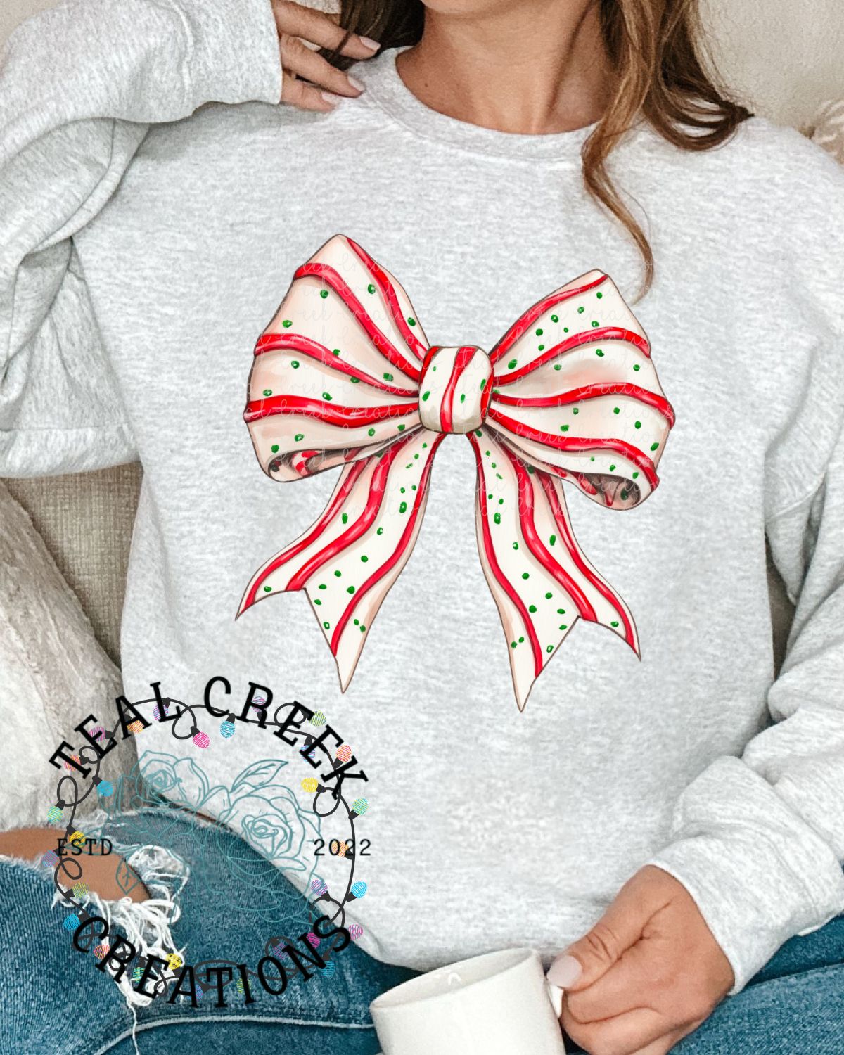 Christmas Cake Bow Crewneck