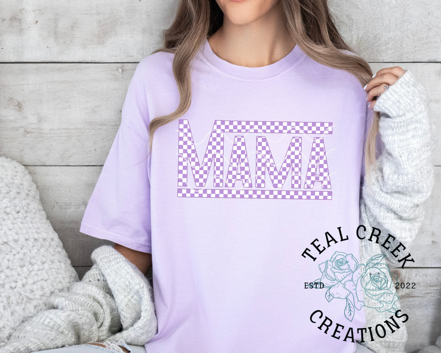 Checkerboard Mama Tee