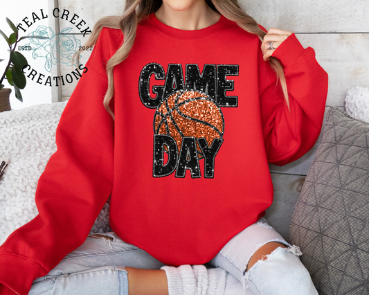 Faux Sequin Game Day Crew Red