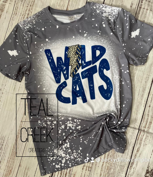 Wild Cats Faux Bleached Tee