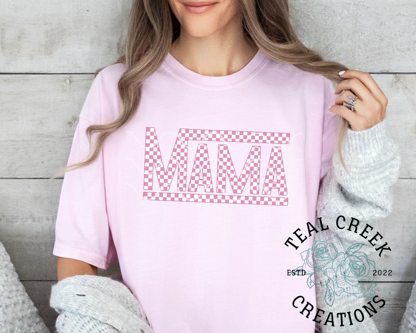 Checkerboard Mama Tee