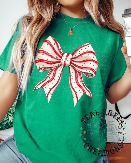 Christmas Cake Bow Tee