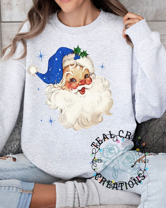 Jolly Blue Santa Crewneck