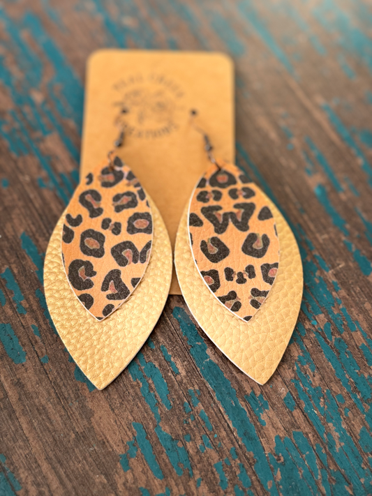 Leopard & Cream Earrings